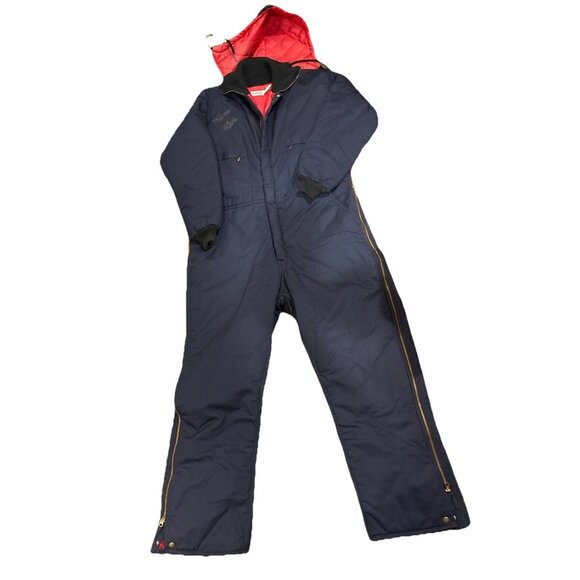 WearGuard Insulated Navy Blue Mens Regular XL Hooded Pocket Work Overall USA - Picture 1 of 3